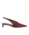 Jil Sander Women Leather Slingback In Red