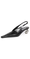 Jil Sander Sculptural Heel V-cut Pump In Black