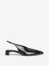 Jil Sander Slingback Spazzolato Leather In Black