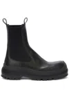 Jil Sander Slip-on Ankle Boots With Embossed Logo In Black