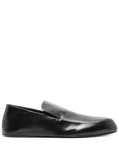 Jil Sander Black Flat Loafers With Almond Toe