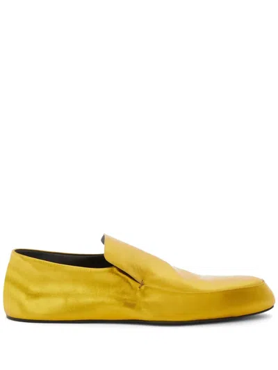 Jil Sander Slip-on Leather Loafers In Yellow