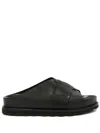 Jil Sander Slip-on Leather Slides In Black