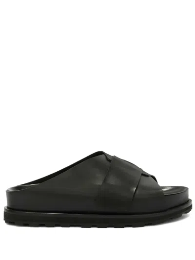 JIL SANDER SLIP-ON LEATHER SLIDES