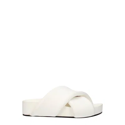 Jil Sander Slippers And Clogs For Women White Leather/optical White