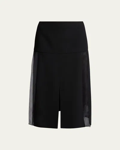 Jil Sander Slit Paneled Midi Skirt In Black