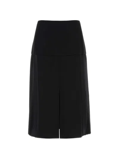 Jil Sander Slit-detail Midi Skirt In Black