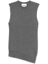 Jil Sander Slits Vest In Grey