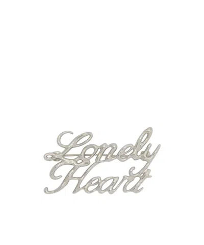 Jil Sander Slogan Metal Hair Pin In Silver