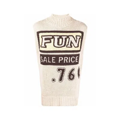 JIL SANDER SLOGAN PRINT VEST PULLOVER