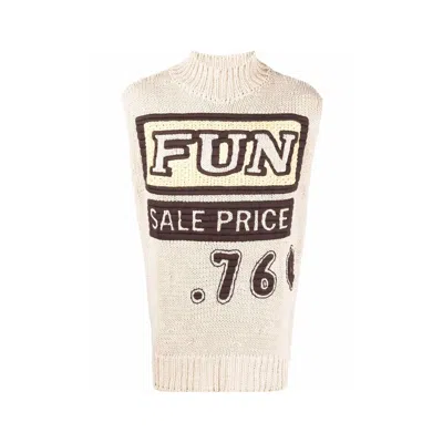 Jil Sander Slogan Print Vest Pullover Men In Neutral