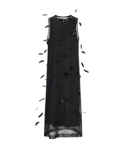 Jil Sander Sleeveless Maxi Dress In Black