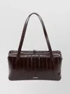 Jil Sander Small Bag With Top Handles And Texture In Brown