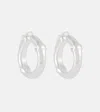 Jil Sander Small Bamboo Hoop Earrings In Silver
