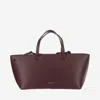Jil Sander Small Bateau Tote Bag In Burgundy