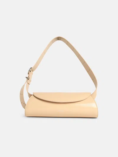 Jil Sander Small 'cannolo' Beige Leather Bag In Sand