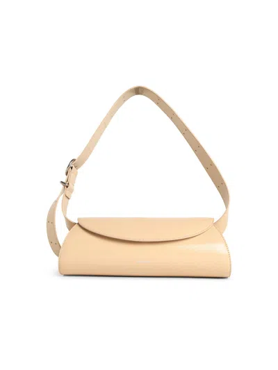 Jil Sander Small 'cannolo' Beige Leather Bag Women In Neutral