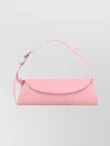 Jil Sander Small Cannolo Crossbody Bag In Leather In Pink
