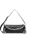 Jil Sander Small Cannolo Crystal Shoulder Bag In Black