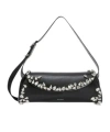 Jil Sander Small Cannolo Crystal Shoulder Bag In Black