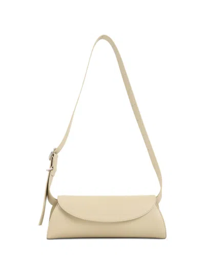 Jil Sander Small Cannolo Nappa Leather Shoulder Bag In Nude