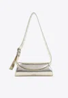 Jil Sander Platinum Cannolo Small Ovine Leather Shoulder Bag In Silver