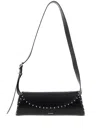 Jil Sander Cannolo Small Embellished Leather Shoulder Bag In Black