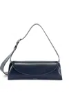 Jil Sander Small Cannolo Leather Shoulder Bag In Blue