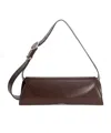 Jil Sander Small Cannolo Leather Shoulder Bag In Brown