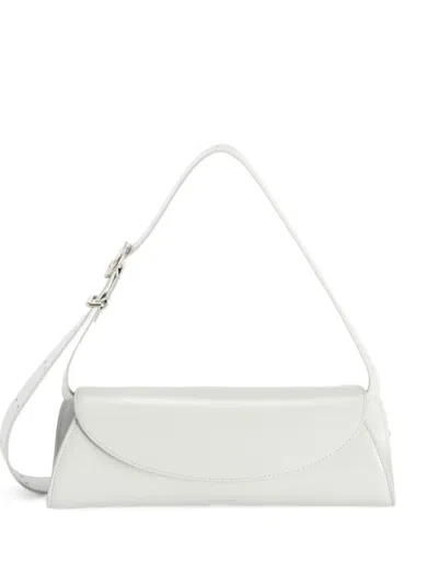 Jil Sander Small Cannolo Leather Shoulder Bag In Gray