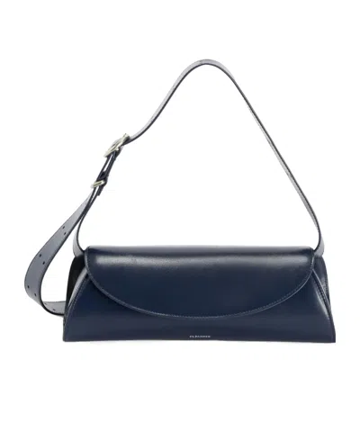 Jil Sander Small Cannolo Leather Shoulder Bag In Purple