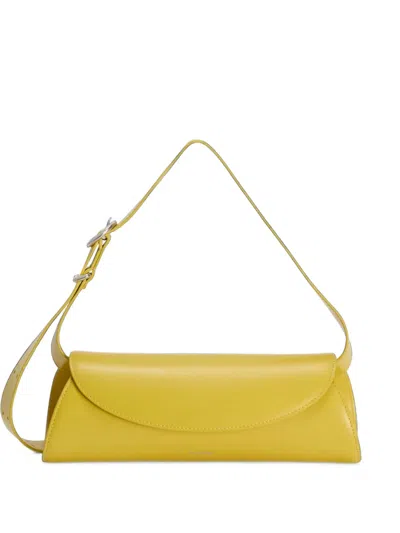 Jil Sander Small Cannolo Leather Shoulder Bag In Yellow