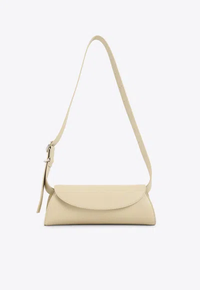 Jil Sander Small Cannolo Nappa Leather Shoulder Bag In Nude