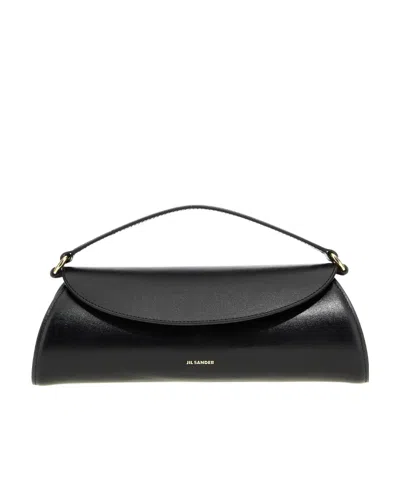 Jil Sander Small Cannolo Shoulder Bag In Black