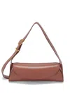Jil Sander Small Cannolo Shoulder Bag In Brown