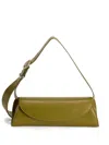 Jil Sander Small Green Cannolo Shoulder Bag In Green