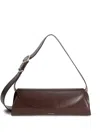Jil Sander Women Cannolo Small Leather Shoulder Bag In Brown