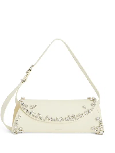 Jil Sander Small Cannolo Shoulder Bag In Neutral