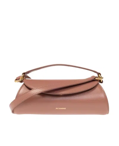 Jil Sander Small Cannolo Shoulder Bag In Pink