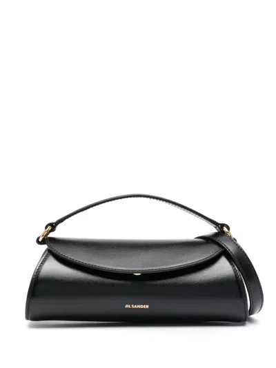 Jil Sander Small Cannolo Tote Bag In Black