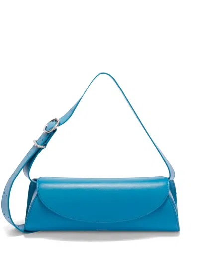 Jil Sander Small Cannolo Tote Bag In Turquoise