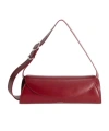 Jil Sander Cannolo Logo Embossed Small Tote Bag In Red
