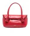 Jil Sander Small Crocodile-effect Shoulder Bag In Red