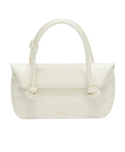 JIL SANDER JIL SANDER SMALL KNOT-DETAILED EMBOSSED SHOULDER BAG