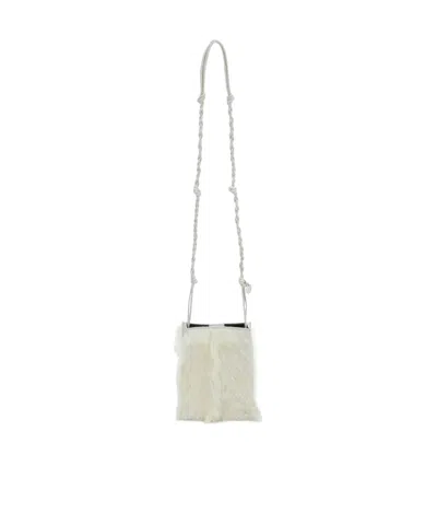 JIL SANDER JIL SANDER TANGLE SHEARLING SMALL CROSSBODY BAG