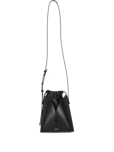 Jil Sander Small Curve Crossbody Bag In Black