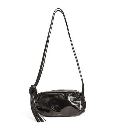 Jil Sander Small Drawstring Detail Shoulder Bag In Black