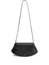 Jil Sander Small Eldorado Leather Shoulder Bag In Black