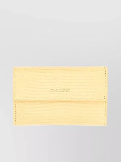 Jil Sander "small" Embossed Texture Wallet In Yellow