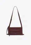 Jil Sander Small Empire Leather Shoulder Bag In Burgundy